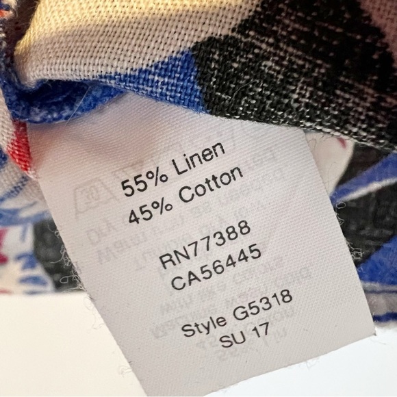 J Crew Floral Linen Blend Peplum Sleeveless Multicolor Tank Top 0 - Picture 4 of 5